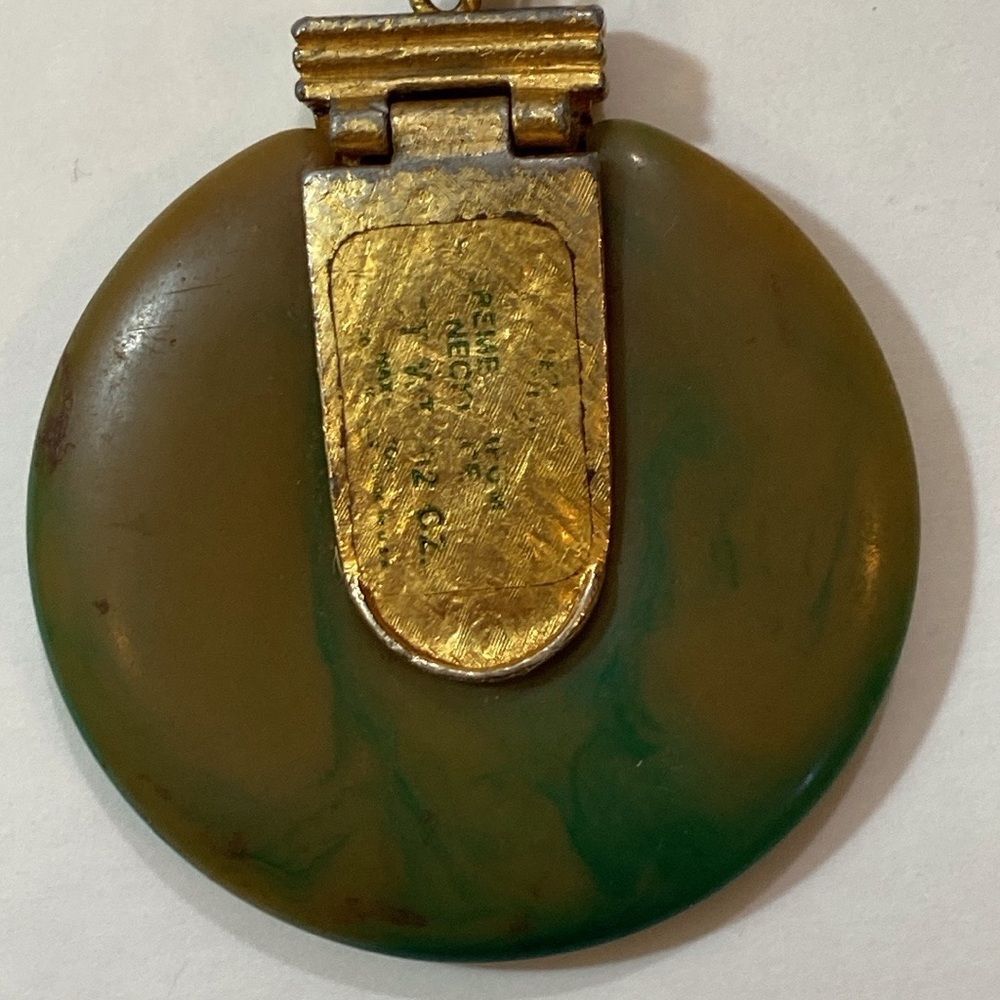 Vtg,Max Factor Solid Perfume Elegant Gold & Green… - image 4